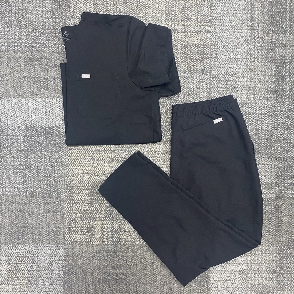FIGS Technical Men's XXL Leon top & XL Pants M19SW2004‎ Black Set Scrubs